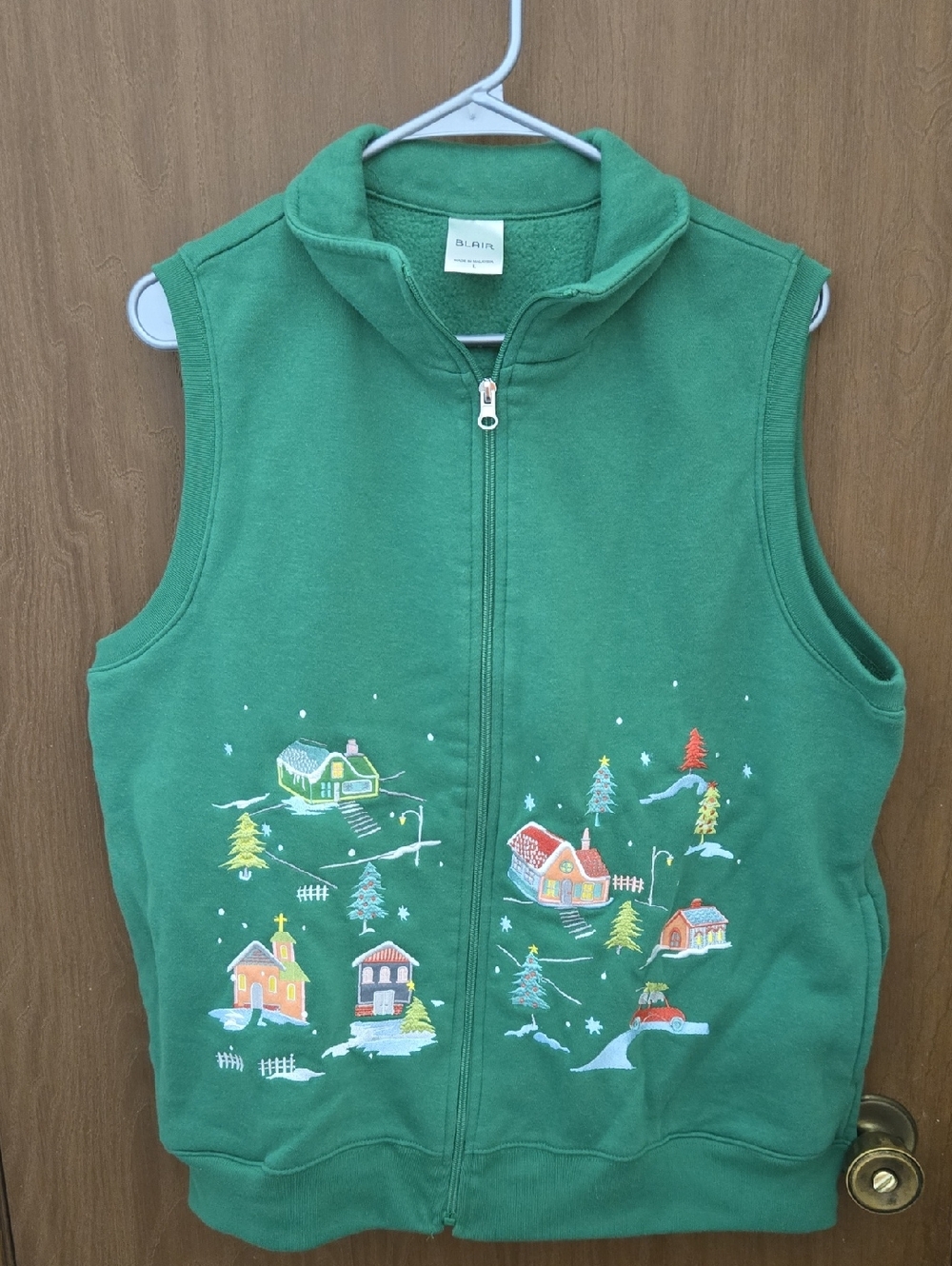 Blair Green Holiday Village Fleece Vest